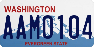 WA license plate AAM0104
