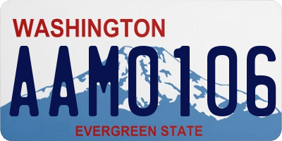 WA license plate AAM0106
