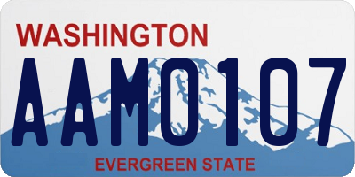 WA license plate AAM0107