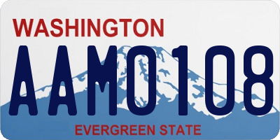 WA license plate AAM0108