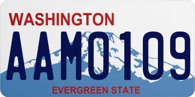 WA license plate AAM0109
