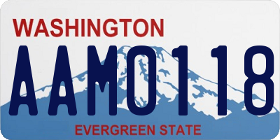 WA license plate AAM0118