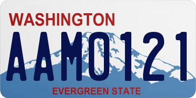WA license plate AAM0121