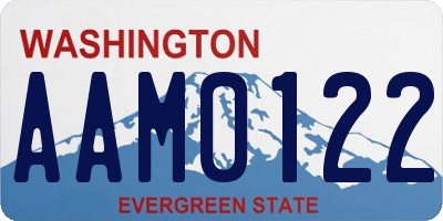 WA license plate AAM0122