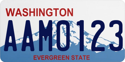 WA license plate AAM0123
