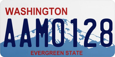 WA license plate AAM0128