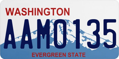 WA license plate AAM0135