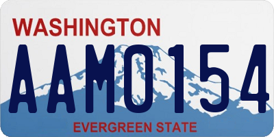 WA license plate AAM0154