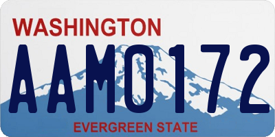 WA license plate AAM0172