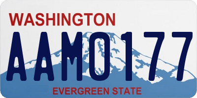 WA license plate AAM0177