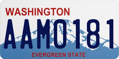 WA license plate AAM0181
