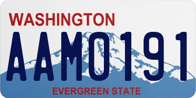 WA license plate AAM0191