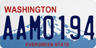WA license plate AAM0194