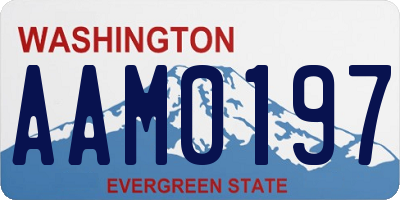 WA license plate AAM0197