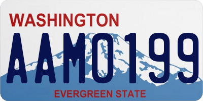 WA license plate AAM0199