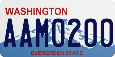 WA license plate AAM0200