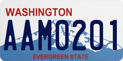 WA license plate AAM0201