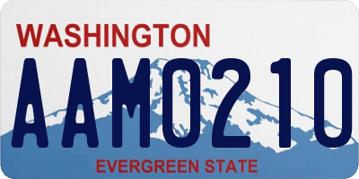 WA license plate AAM0210