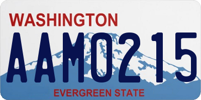 WA license plate AAM0215