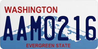 WA license plate AAM0216