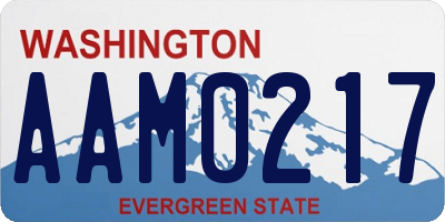 WA license plate AAM0217