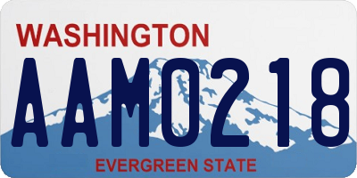 WA license plate AAM0218