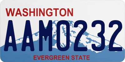 WA license plate AAM0232