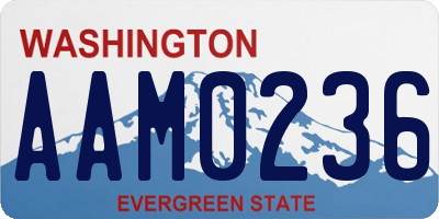 WA license plate AAM0236