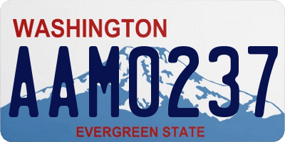WA license plate AAM0237