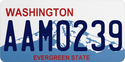 WA license plate AAM0239