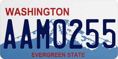 WA license plate AAM0255
