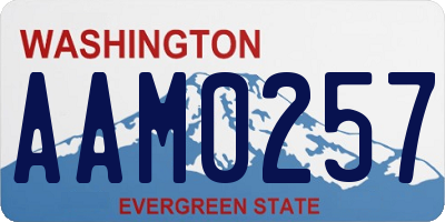 WA license plate AAM0257
