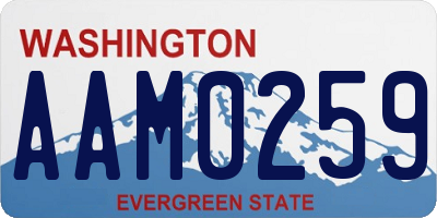 WA license plate AAM0259