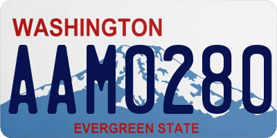 WA license plate AAM0280