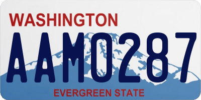 WA license plate AAM0287