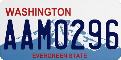 WA license plate AAM0296