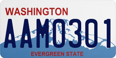 WA license plate AAM0301
