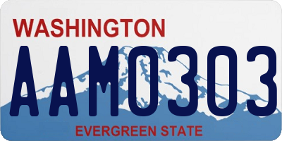WA license plate AAM0303