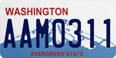 WA license plate AAM0311