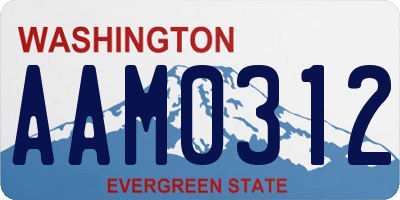 WA license plate AAM0312
