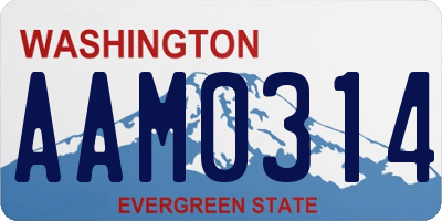 WA license plate AAM0314