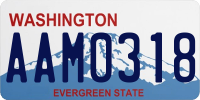 WA license plate AAM0318