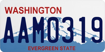 WA license plate AAM0319