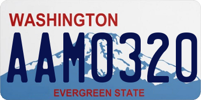 WA license plate AAM0320