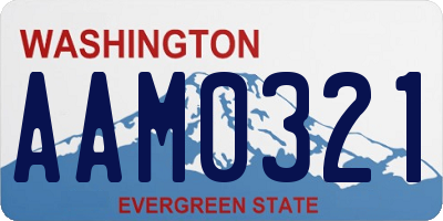 WA license plate AAM0321