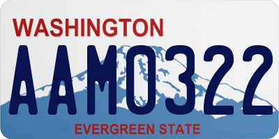 WA license plate AAM0322