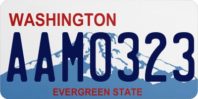 WA license plate AAM0323