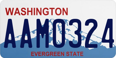 WA license plate AAM0324