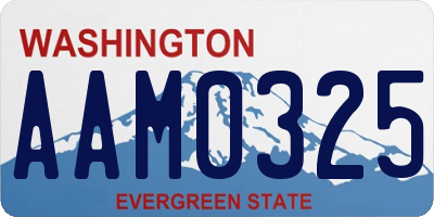 WA license plate AAM0325