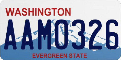 WA license plate AAM0326